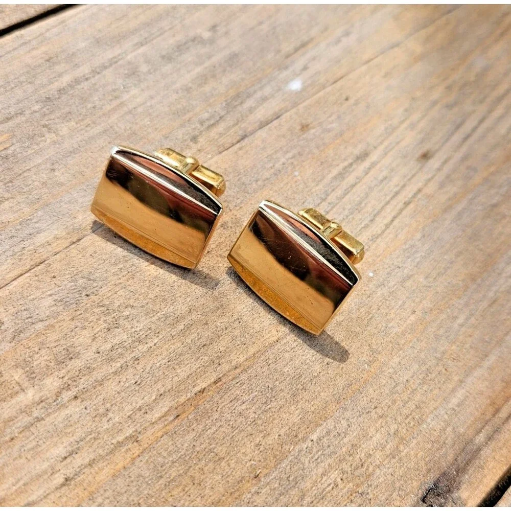 Vintage Anson Polished Gold Cufflinks